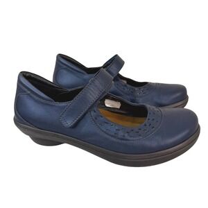 Naot Blue Mary Jane Heels 39 Kitten Heel Arch Support 8-8.5 Academia Comfort